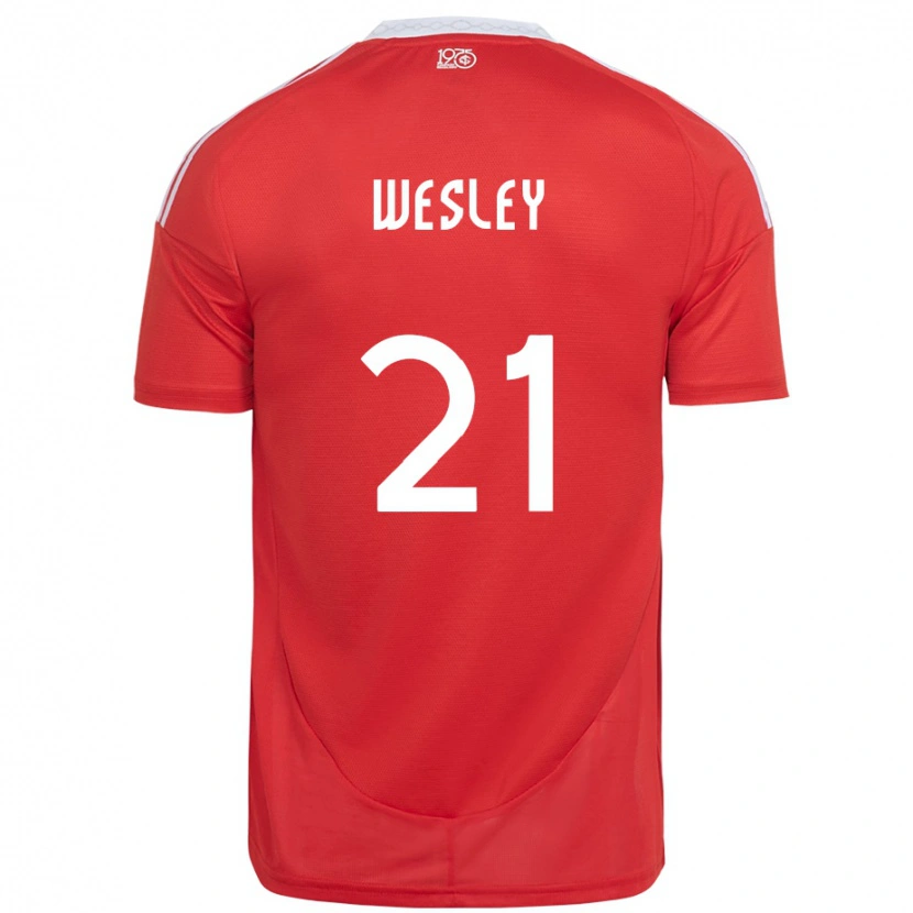 Danxen Homme Maillot Wesley #21 Rouge Blanc Tenues Domicile 2025/26 T-Shirt