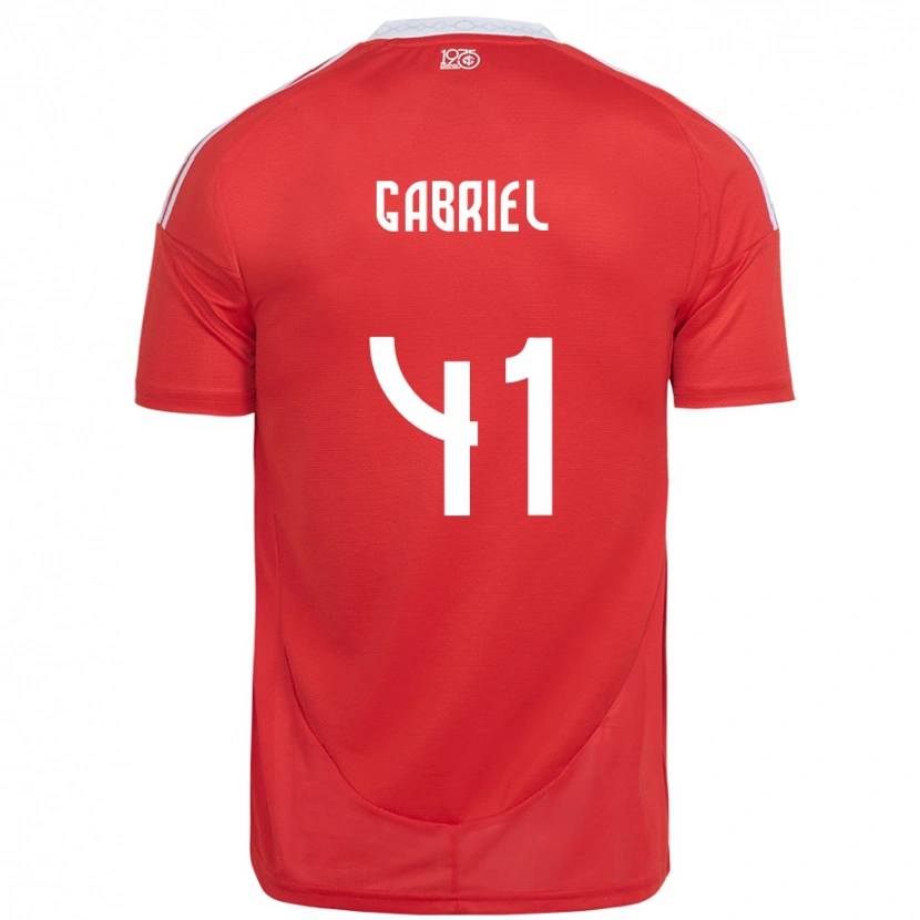 Danxen Homme Maillot Victor Gabriel #41 Blanc Rouge Tenues Domicile 2025/26 T-Shirt