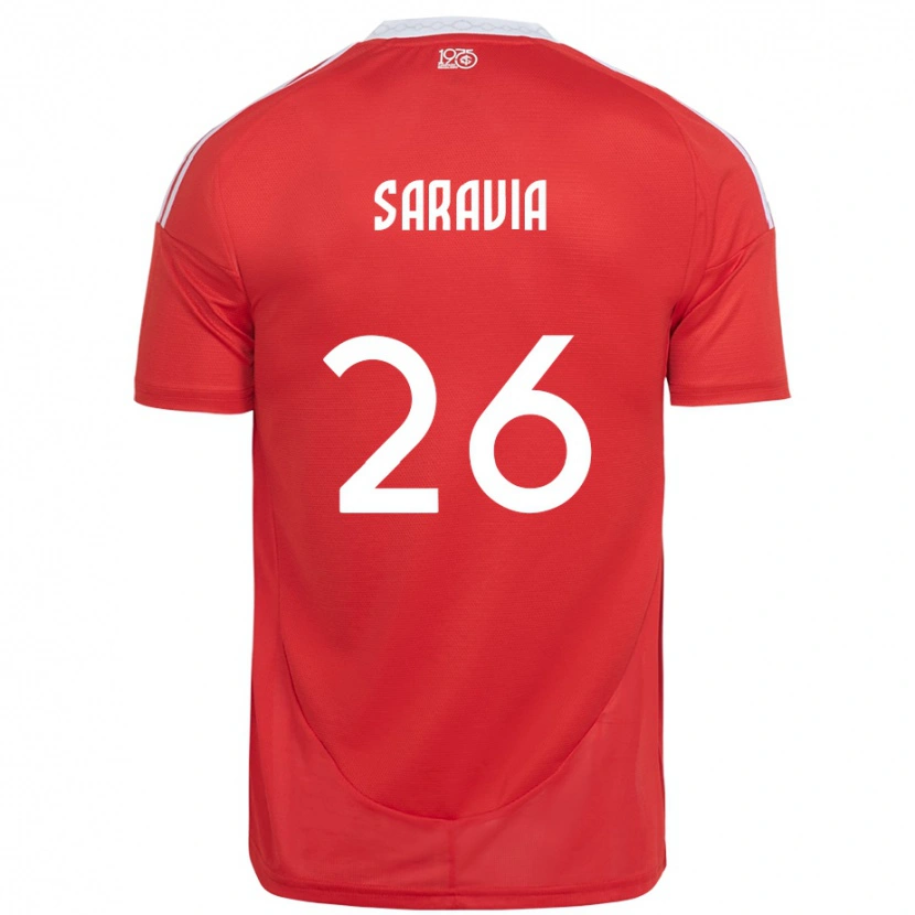 Danxen Homme Maillot Saravia #26 Rouge Blanc Tenues Domicile 2025/26 T-Shirt