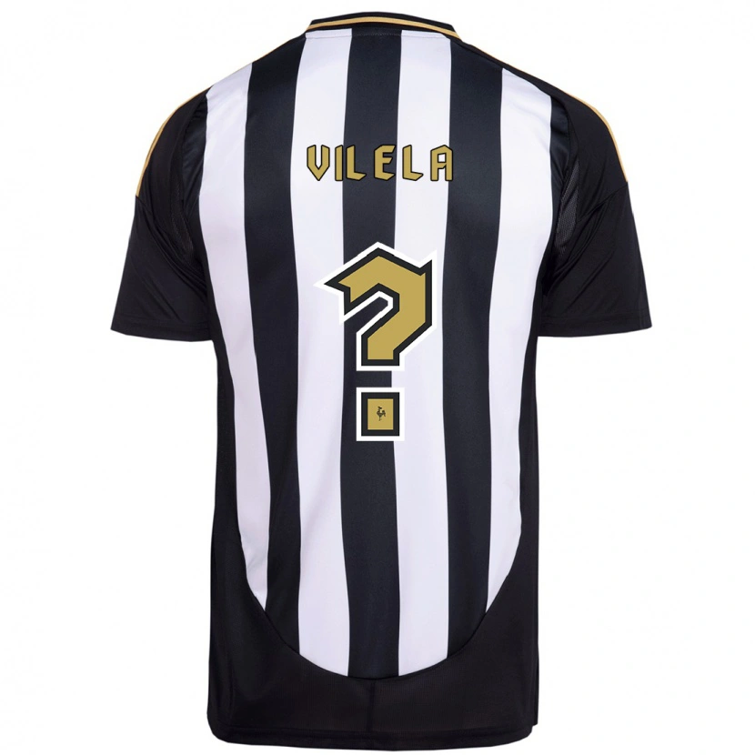 Danxen Homme Maillot João Vilela #0 Blanc Noir Tenues Domicile 2025/26 T-Shirt