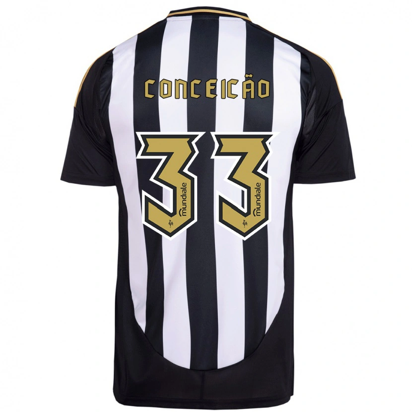 Danxen Homme Maillot Robert Conceição #33 Blanc Noir Tenues Domicile 2025/26 T-Shirt