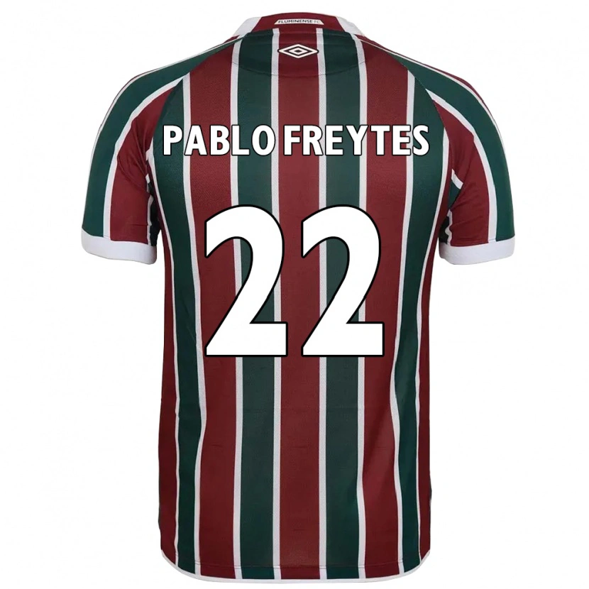 Danxen Homme Maillot Juan Pablo Freytes #22 Vert Bordeaux Blanc Tenues Domicile 2025/26 T-Shirt