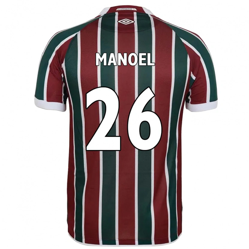 Danxen Homme Maillot Manoel #26 Vert Bordeaux Blanc Tenues Domicile 2025/26 T-Shirt