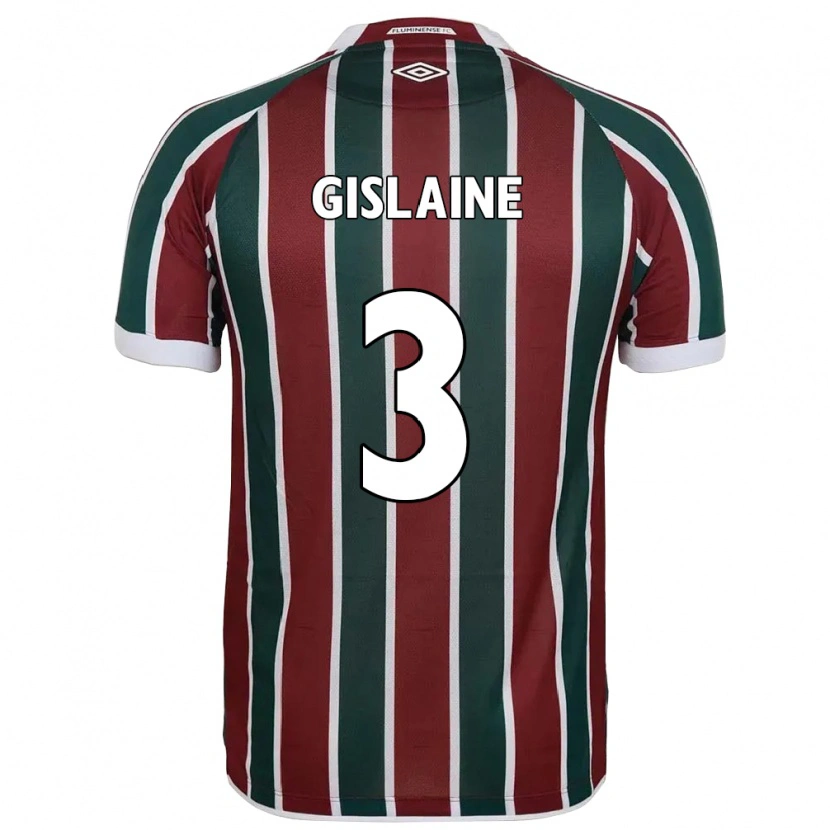 Danxen Homme Maillot Gislaine #3 Blanc Vert Bordeaux Tenues Domicile 2025/26 T-Shirt