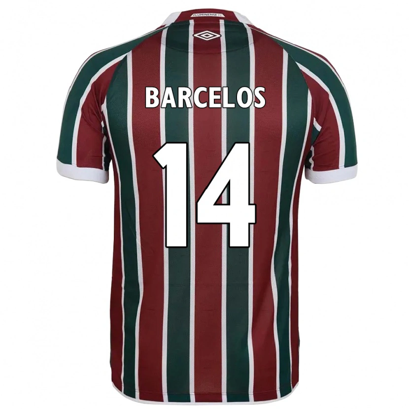 Danxen Homme Maillot Danilo Barcelos #14 Blanc Vert Bordeaux Tenues Domicile 2025/26 T-Shirt