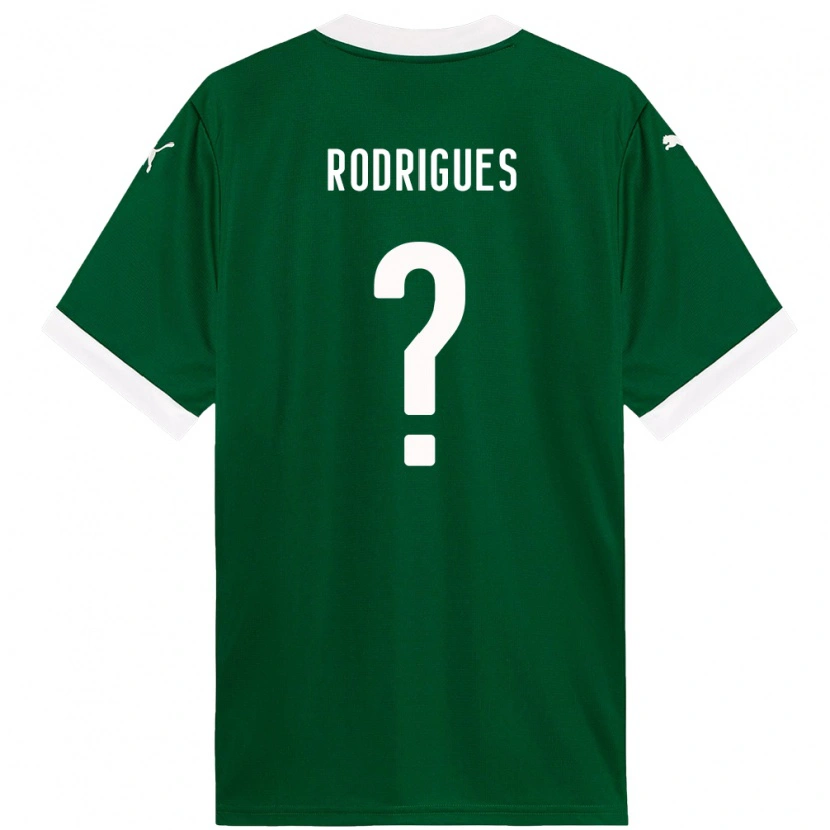 Danxen Homme Maillot César Rodrigues #0 Vert Blanc Tenues Domicile 2025/26 T-Shirt