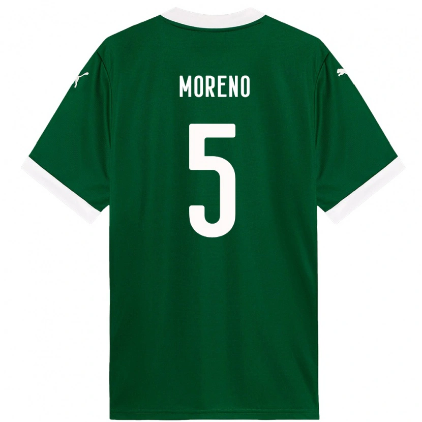 Danxen Homme Maillot Aníbal Moreno #5 Blanc Vert Tenues Domicile 2025/26 T-Shirt