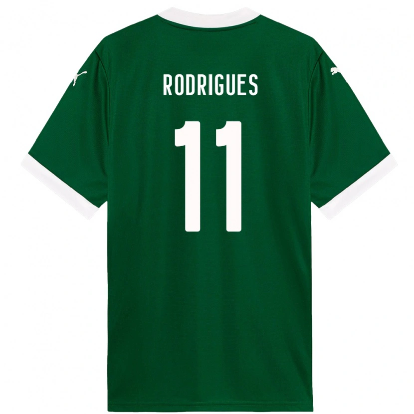 Danxen Homme Maillot Bruno Rodrigues #11 Vert Blanc Tenues Domicile 2025/26 T-Shirt