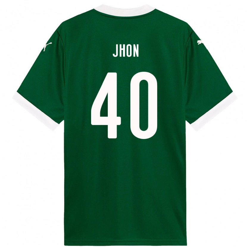 Danxen Homme Maillot Jhon Jhon #40 Blanc Vert Tenues Domicile 2025/26 T-Shirt
