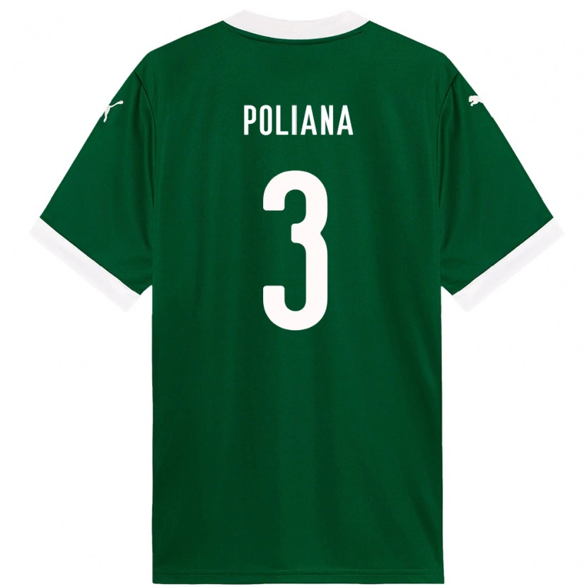 Danxen Homme Maillot Poliana #3 Blanc Vert Tenues Domicile 2025/26 T-Shirt