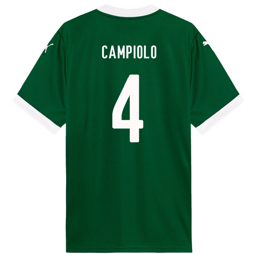 Danxen Homme Maillot Giovanna Campiolo #4 Blanc Vert Tenues Domicile 2025/26 T-Shirt