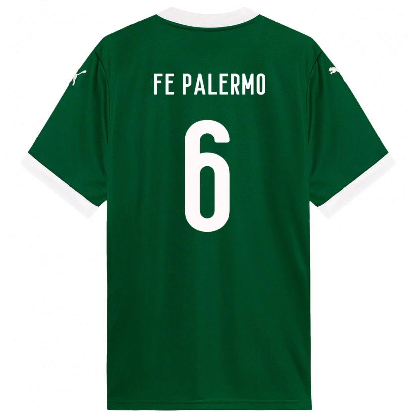Danxen Homme Maillot Fe Palermo #6 Blanc Vert Tenues Domicile 2025/26 T-Shirt