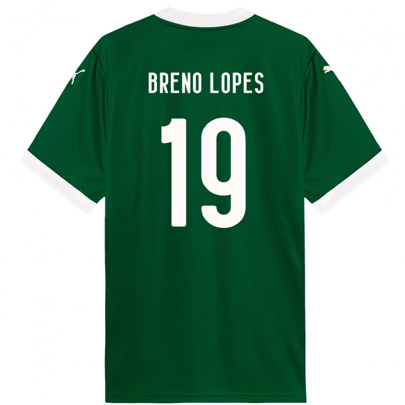Danxen Homme Maillot Breno Lopes #19 Blanc Vert Tenues Domicile 2025/26 T-Shirt