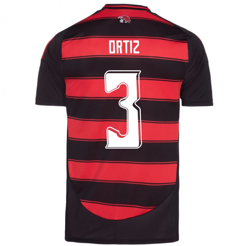 Danxen Homme Maillot Léo Ortiz #3 Blanc Rouge Tenues Domicile 2025/26 T-Shirt