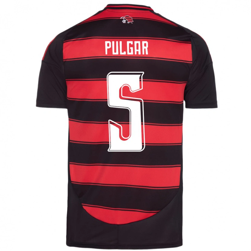 Danxen Homme Maillot Erick Pulgar #5 Rouge Noir Tenues Domicile 2025/26 T-Shirt