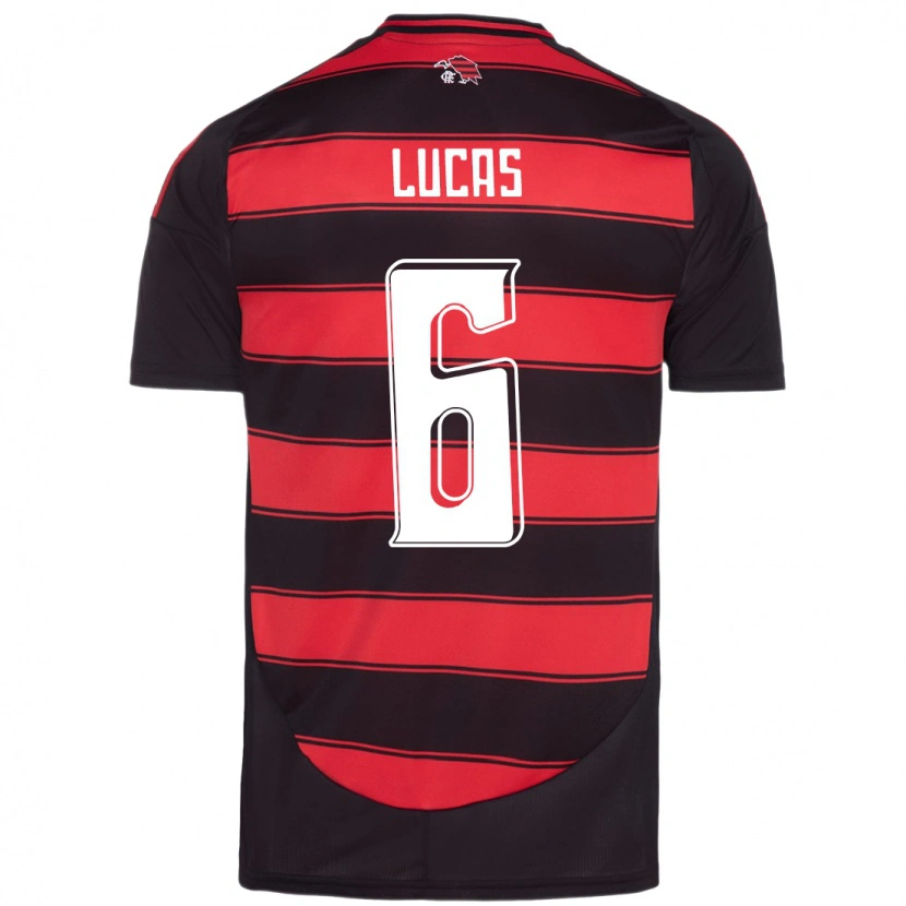 Danxen Homme Maillot Ayrton Lucas #6 Blanc Rouge Tenues Domicile 2025/26 T-Shirt
