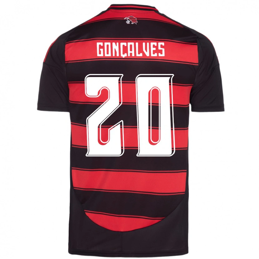 Danxen Homme Maillot Matheus Gonçalves #20 Blanc Rouge Tenues Domicile 2025/26 T-Shirt