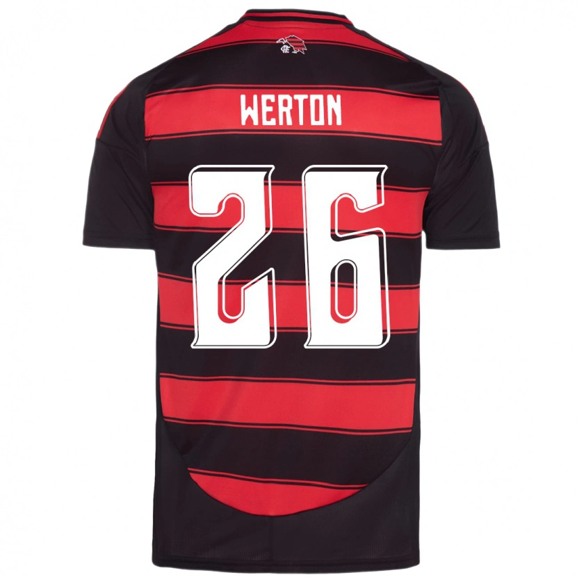 Danxen Homme Maillot Werton #26 Rouge Noir Tenues Domicile 2025/26 T-Shirt