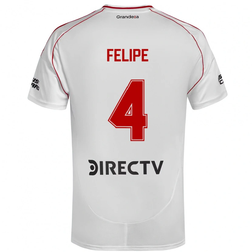 Danxen Homme Maillot Carina Felipe Silva #4 Blanc Rouge Tenues Domicile 2025/26 T-Shirt