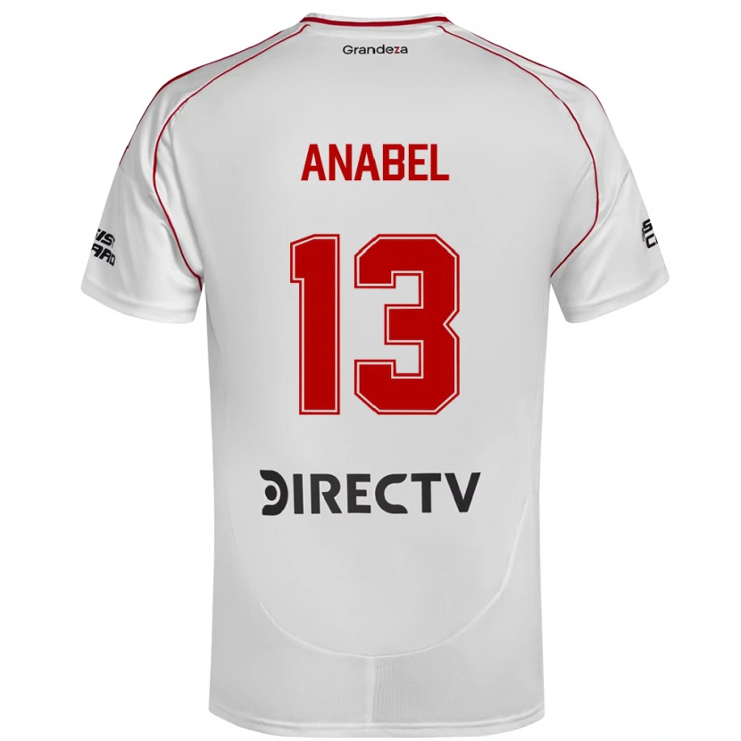 Danxen Homme Maillot Giuliana Anabel González Ranzuglia #13 Blanc Rouge Tenues Domicile 2025/26 T-Shirt
