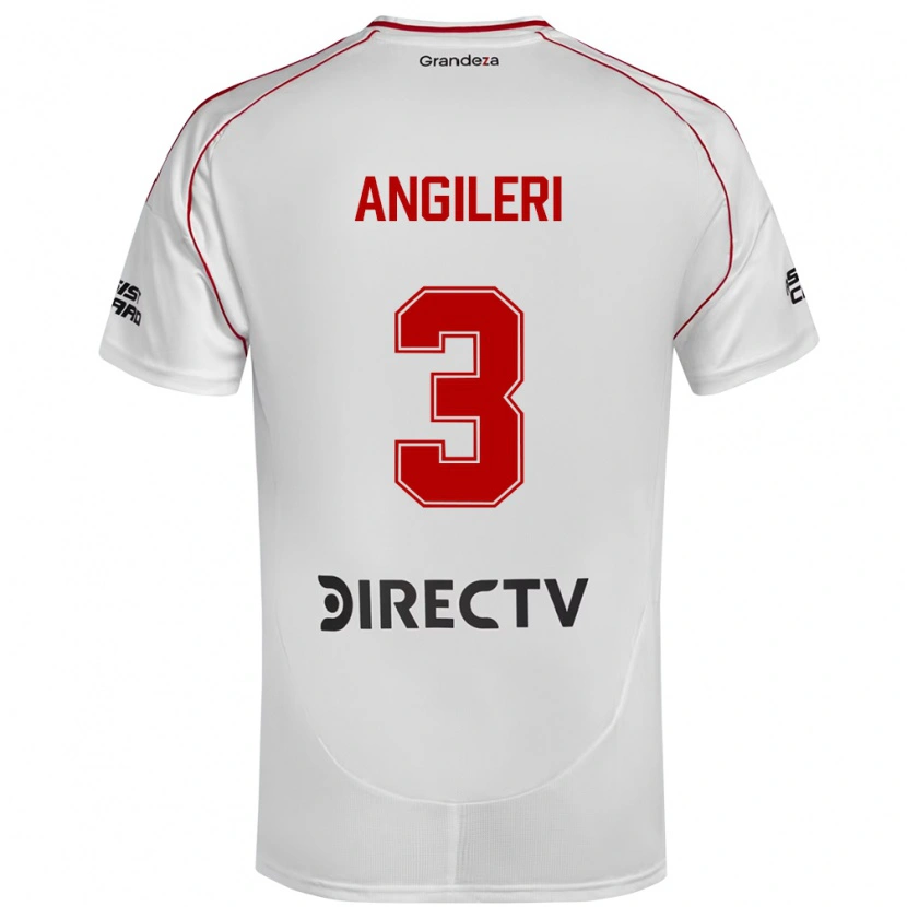 Danxen Homme Maillot Fabrizio Angileri #3 Blanc Rouge Tenues Domicile 2025/26 T-Shirt