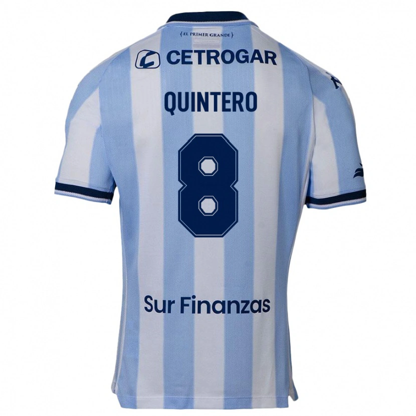 Danxen Homme Maillot Juan Fernando Quintero #8 Bleu Ciel Tenues Domicile 2025/26 T-Shirt