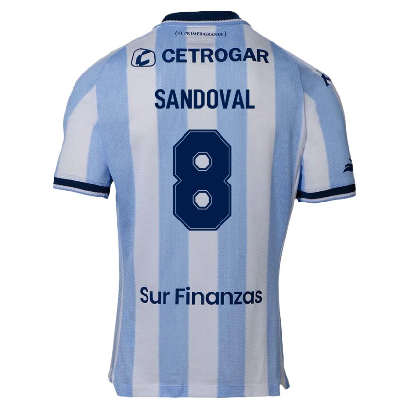 Danxen Homme Maillot Micaela Sandoval #8 Bleu Ciel Tenues Domicile 2025/26 T-Shirt