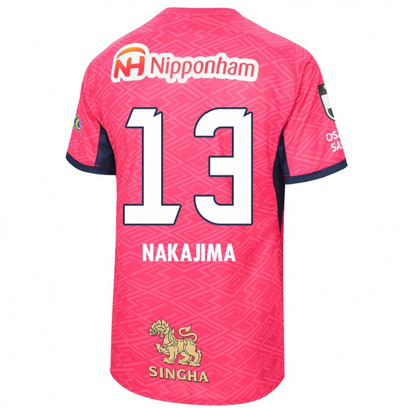 Danxen Homme Maillot Motohiko Nakajima #13 Rose Sakura Blanc Tenues Domicile 2025/26 T-Shirt