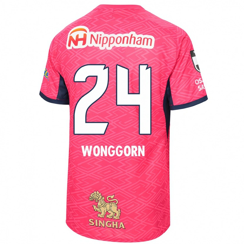 Danxen Homme Maillot Jaroensak Wonggorn #24 Blanc Rose Sakura Tenues Domicile 2025/26 T-Shirt