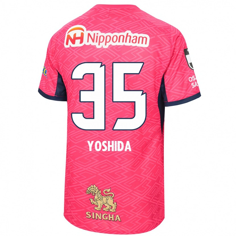 Danxen Homme Maillot Yuji Yoshida #35 Blanc Rose Sakura Tenues Domicile 2025/26 T-Shirt