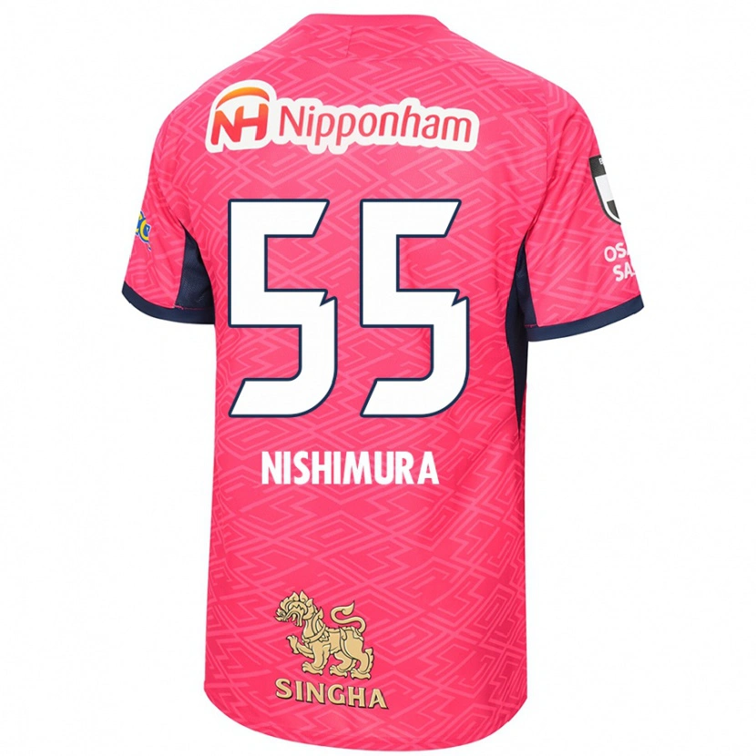 Danxen Homme Maillot Subaru Nishimura #55 Rose Sakura Blanc Tenues Domicile 2025/26 T-Shirt