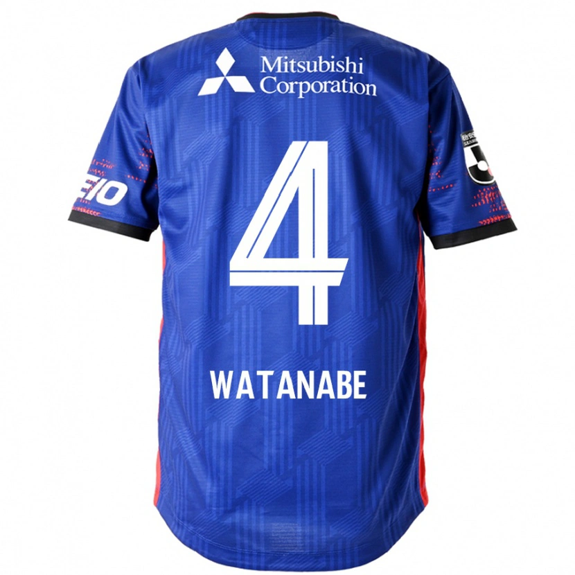 Danxen Homme Maillot Tsuyoshi Watanabe #4 Bleu Royal Blanc Tenues Domicile 2025/26 T-Shirt
