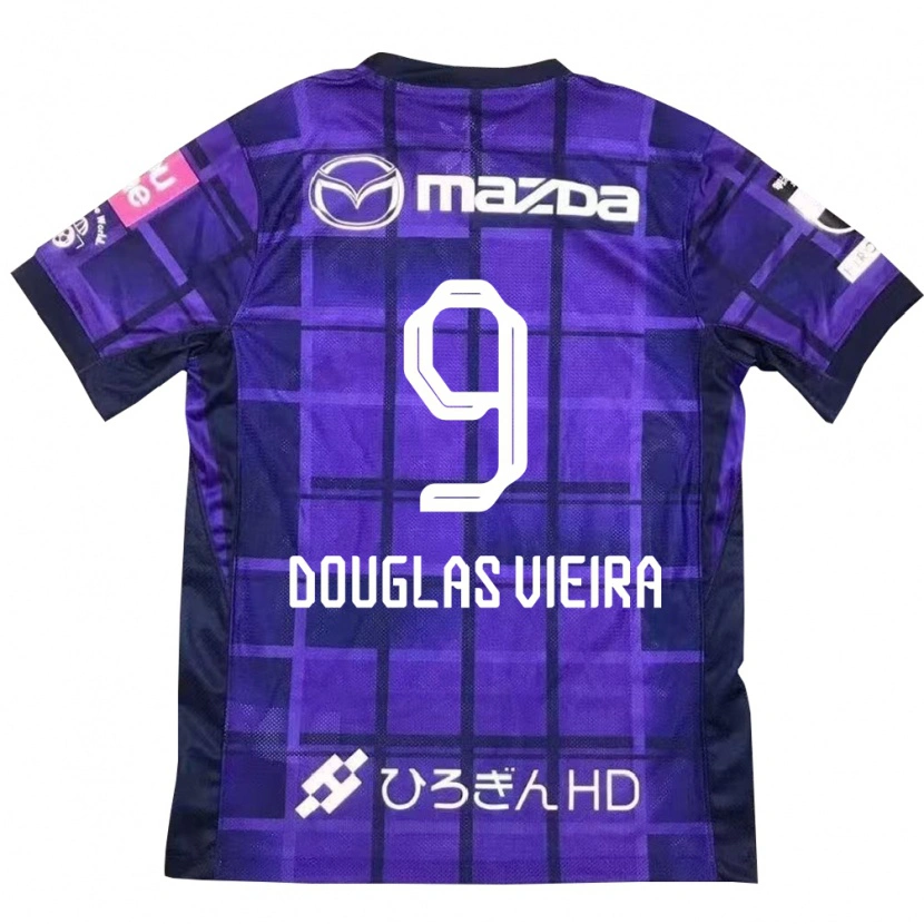 Danxen Homme Maillot Douglas Vieira #9 Violet Orange Tenues Domicile 2025/26 T-Shirt
