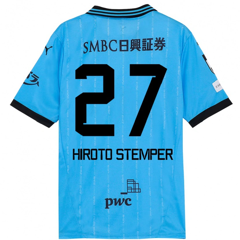 Danxen Homme Maillot Luka Hiroto Stemper #27 Bleu Ciel Noir Tenues Domicile 2025/26 T-Shirt