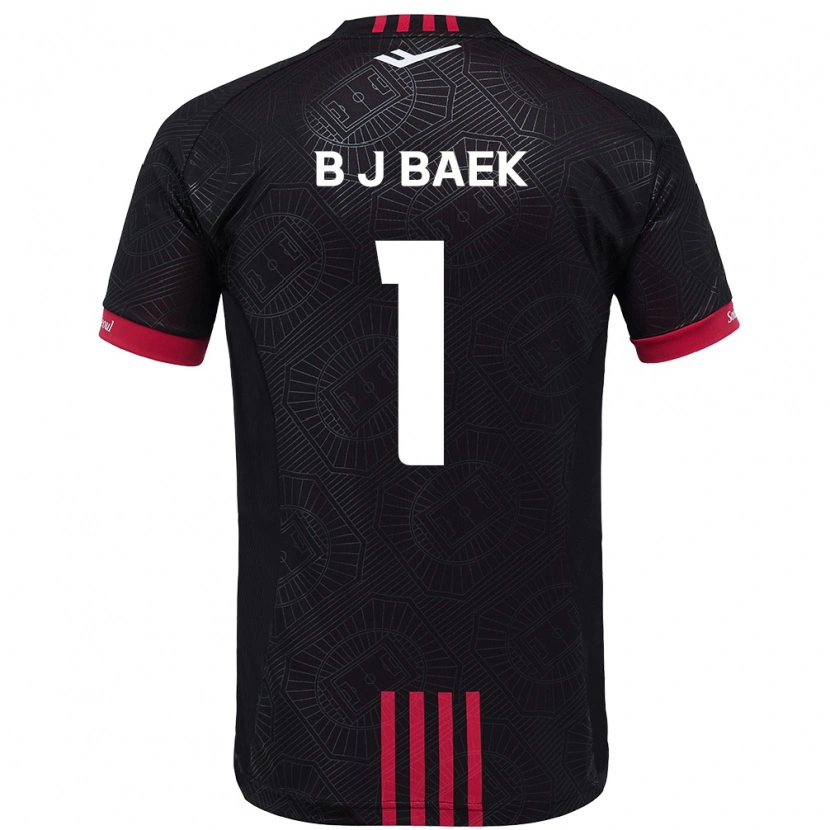 Danxen Homme Maillot Jong-Beom Baek #1 Noir Rouge Tenues Domicile 2025/26 T-Shirt