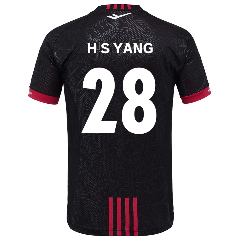 Danxen Homme Maillot Seung-Hyeon Yang #28 Noir Rouge Tenues Domicile 2025/26 T-Shirt