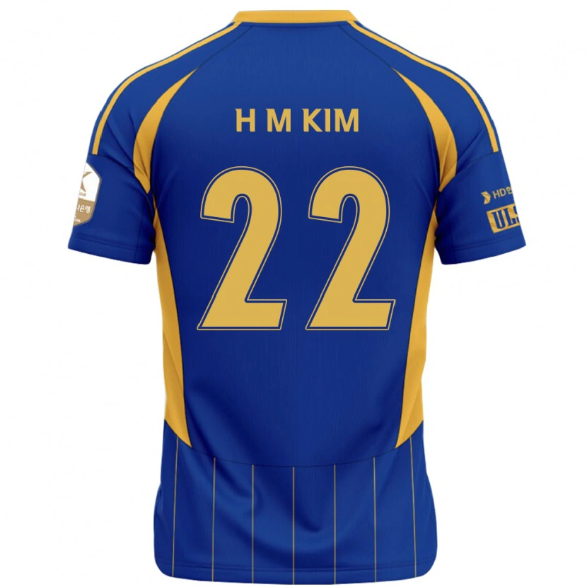 Danxen Homme Maillot Min-Hyuk Kim #22 Bleu Royal Jaune Tenues Domicile 2025/26 T-Shirt