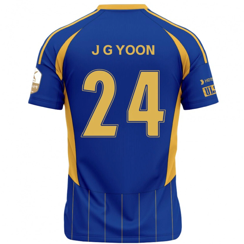 Danxen Homme Maillot Jong-Gyu Yoon #24 Bleu Royal Jaune Tenues Domicile 2025/26 T-Shirt
