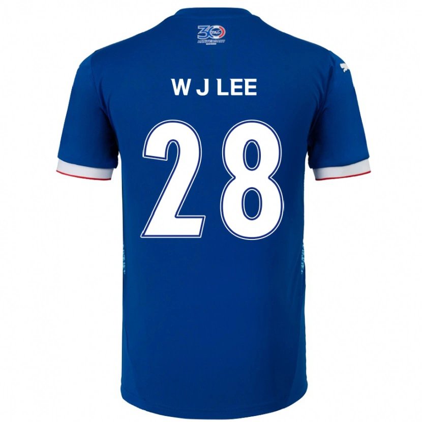 Danxen Homme Maillot Jun-Woo Lee #28 Bleu Royal Blanc Tenues Domicile 2025/26 T-Shirt