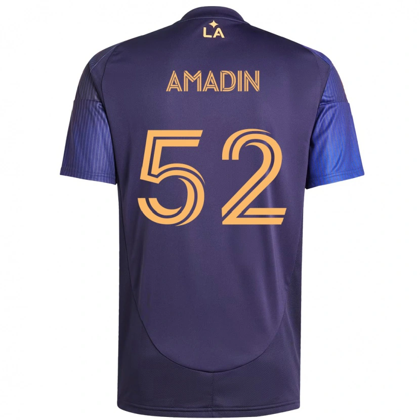 Danxen Homme Maillot Elijah Amadin #52 Violet Bleu Tenues Extérieur 2025/26 T-Shirt