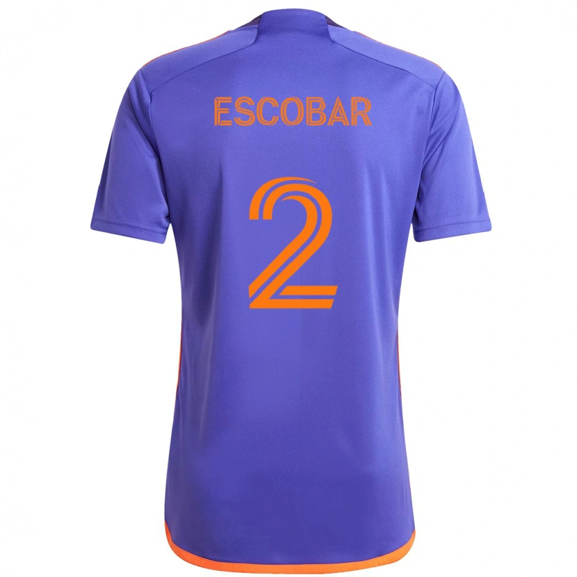 Danxen Homme Maillot Franco Escobar #2 Orange Blanc Tenues Extérieur 2025/26 T-Shirt