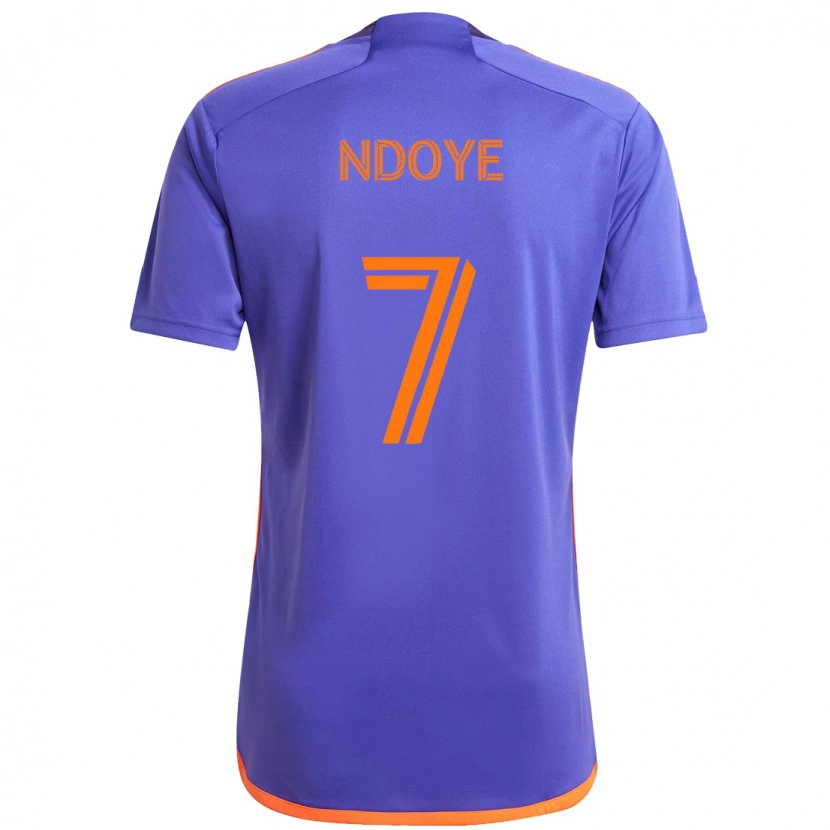 Danxen Homme Maillot Papa Ndoye #7 Orange Blanc Tenues Extérieur 2025/26 T-Shirt