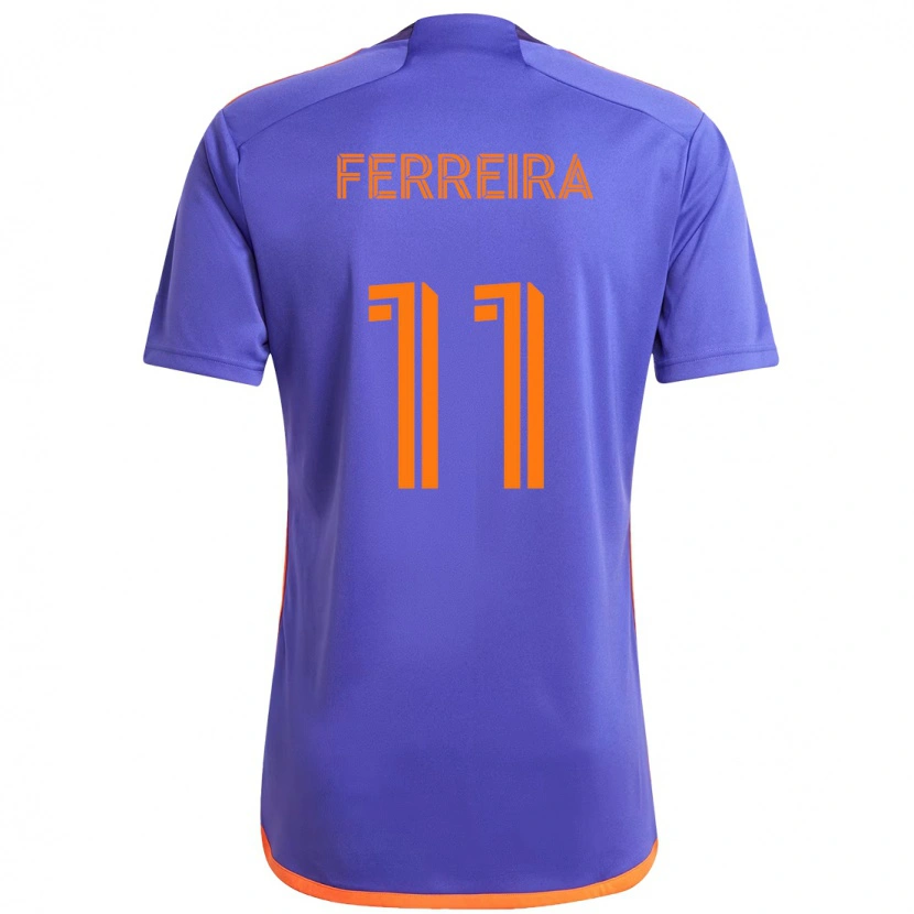 Danxen Homme Maillot Sebastián Ferreira #11 Orange Blanc Tenues Extérieur 2025/26 T-Shirt