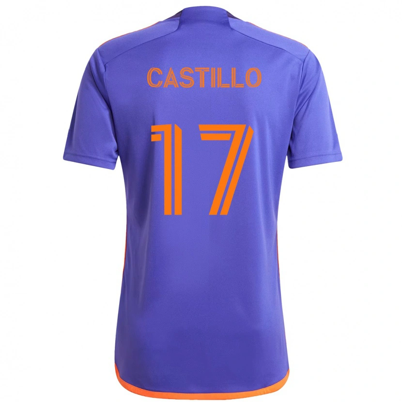 Danxen Homme Maillot Joyner Castillo #17 Orange Blanc Tenues Extérieur 2025/26 T-Shirt
