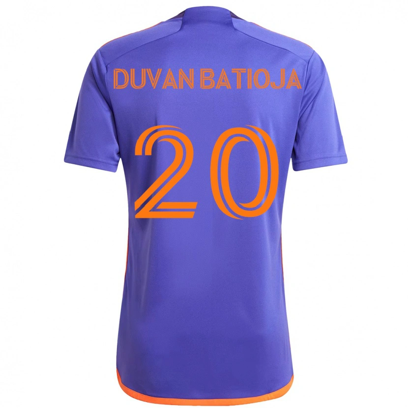 Danxen Homme Maillot Andy Batioja #20 Violet Orange Tenues Extérieur 2025/26 T-Shirt