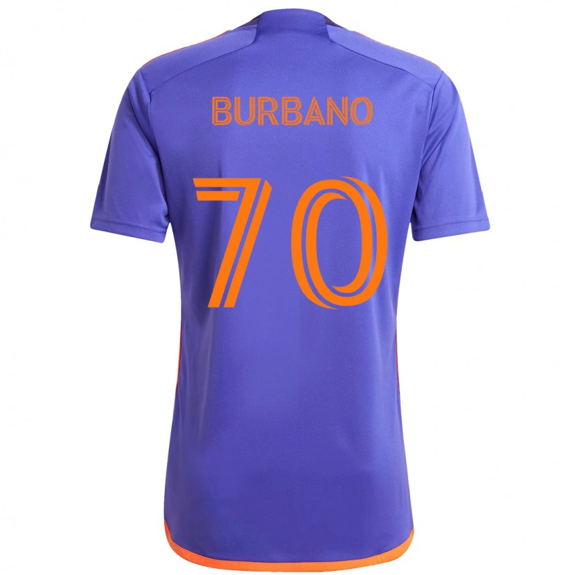Danxen Homme Maillot Jordy Burbano #70 Orange Blanc Tenues Extérieur 2025/26 T-Shirt