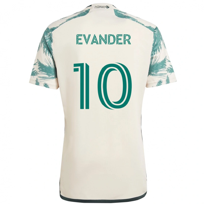 Danxen Homme Maillot Evander #10 Beige Vert Tenues Extérieur 2025/26 T-Shirt