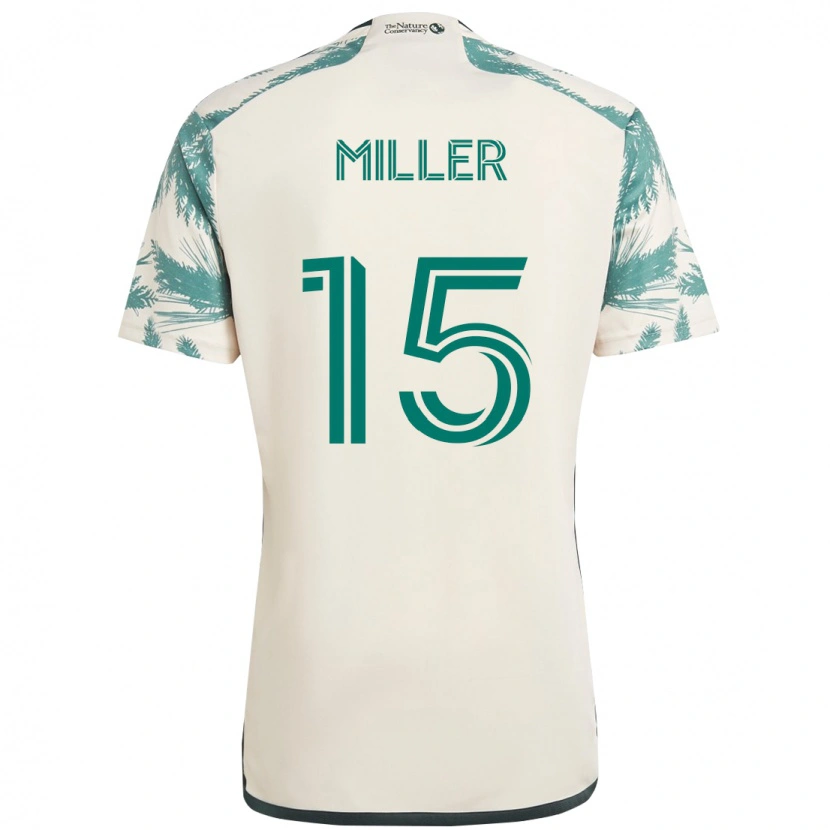 Danxen Homme Maillot Eric Miller #15 Beige Vert Tenues Extérieur 2025/26 T-Shirt