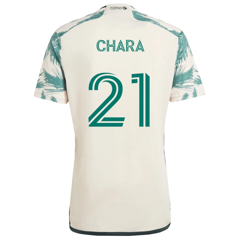 Danxen Homme Maillot Diego Chará #21 Beige Vert Tenues Extérieur 2025/26 T-Shirt