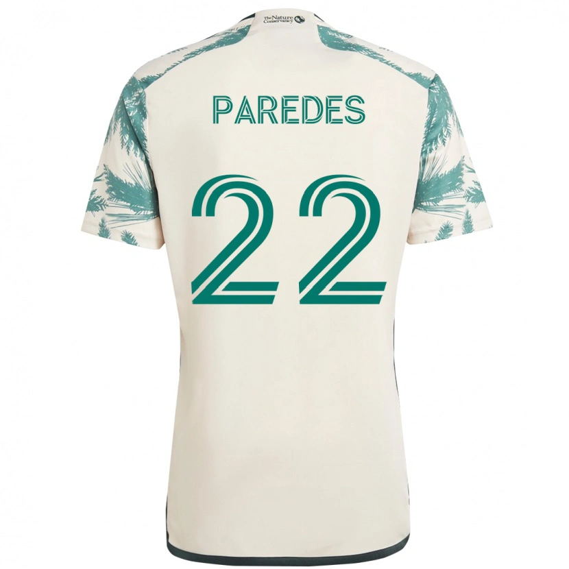 Danxen Homme Maillot Cristhian Paredes #22 Beige Vert Tenues Extérieur 2025/26 T-Shirt